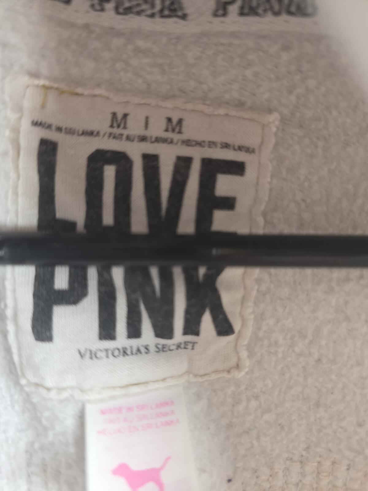 Victorias Secret Pink RAINBOW BLING SET Foldover Yoga Hoodie Jacket MEDIUM