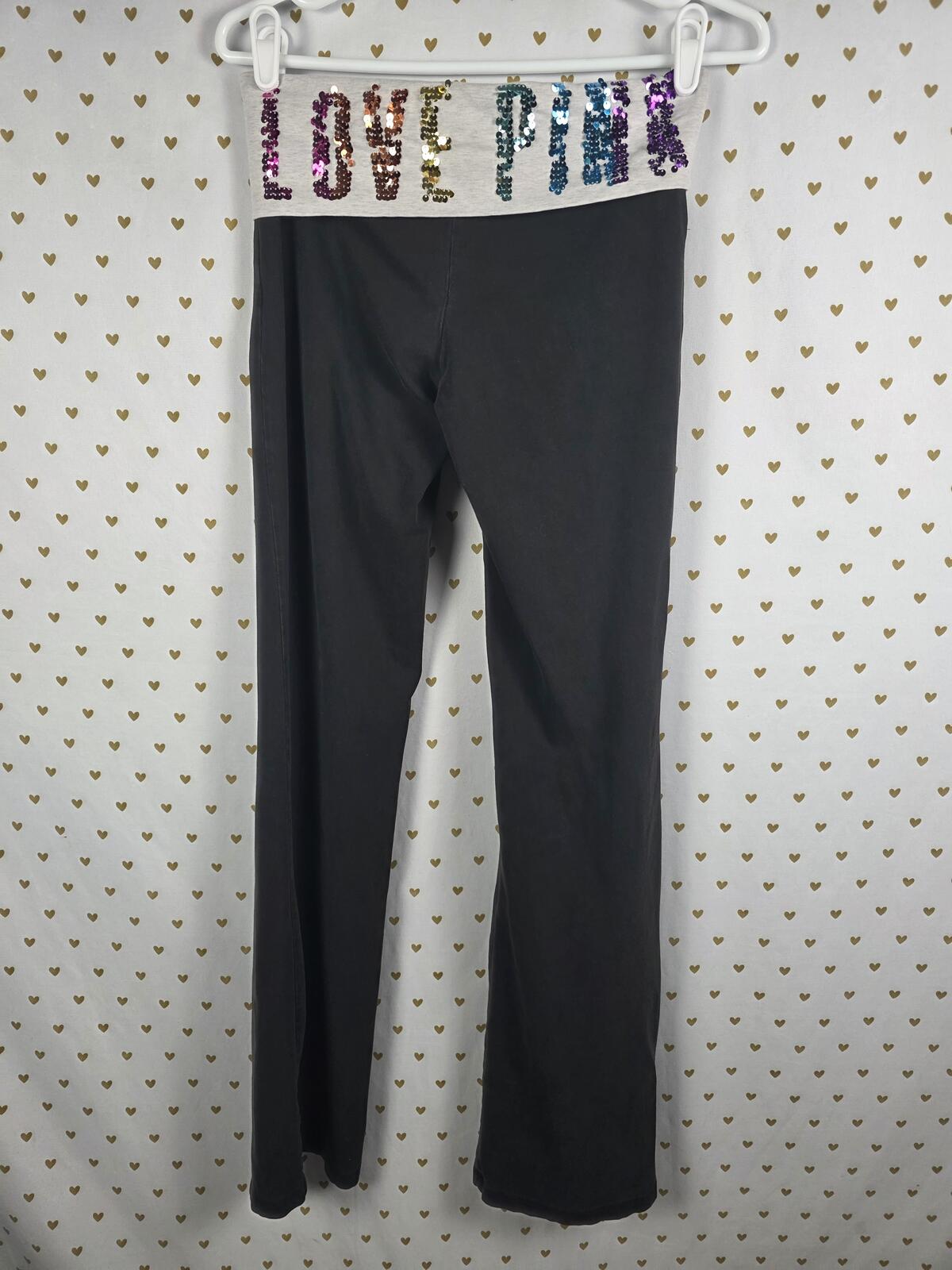 Victorias Secret Pink RAINBOW BLING SET Foldover Yoga Hoodie Jacket MEDIUM
