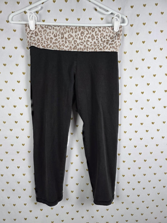 Victorias Secret PINK CHEETAH LEOPARD Capri FOLDOVER Yoga Pants Vintage XS