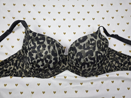 Victorias Secret PINK Camo Leopard Bra 36DD Wear Everywhere Lightest Lined