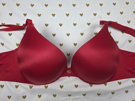 Victorias Secret Red Satin SO OBSESSED Bra Push Up 32D