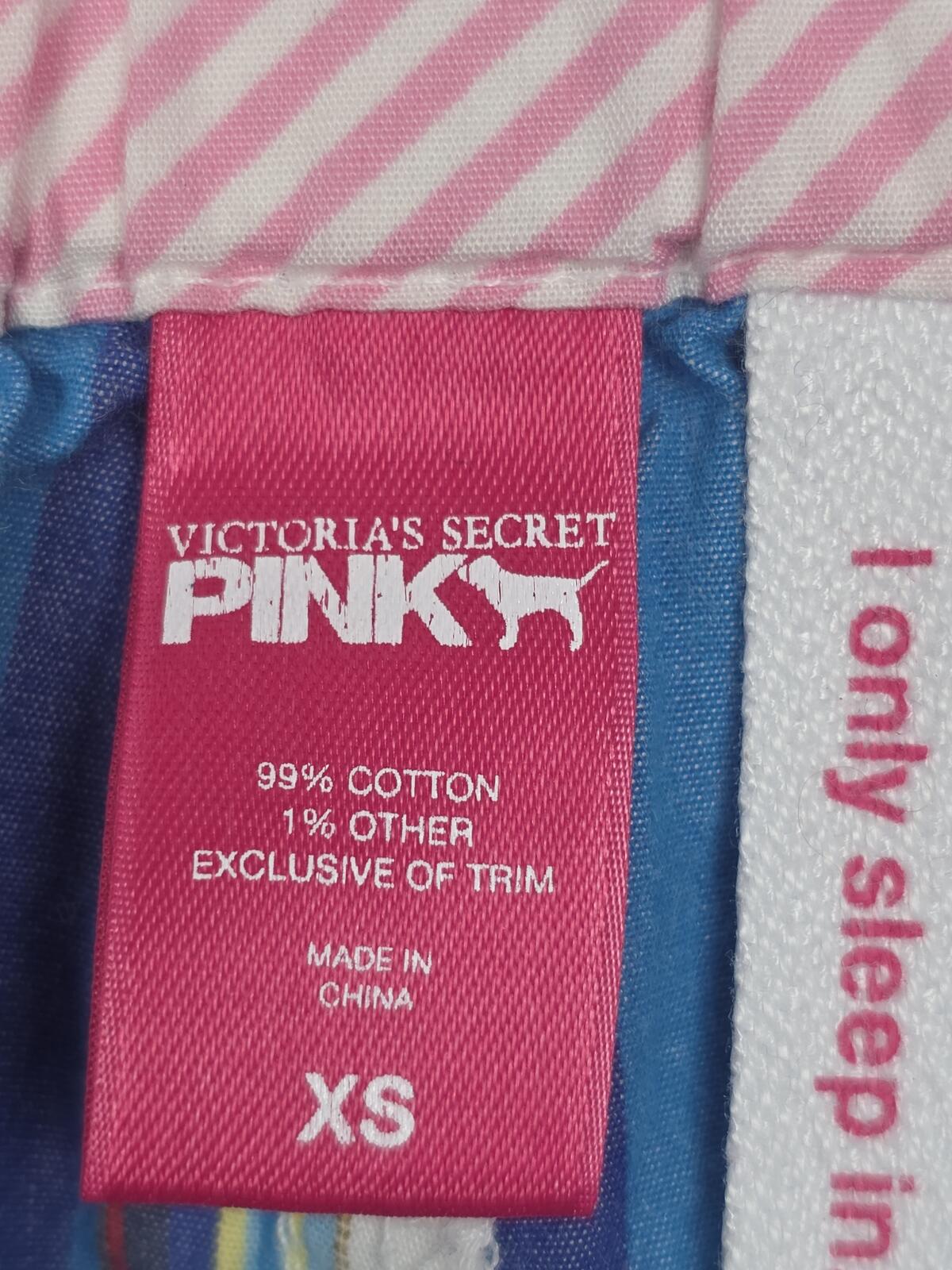 Victorias Secret PINK Vintage Cotton Striped Pajama Pants PJ Sleep Bottoms XS 06