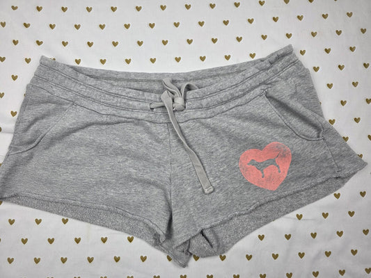 Victorias Secret PINK Grey Heart Vintage Short Medium '10