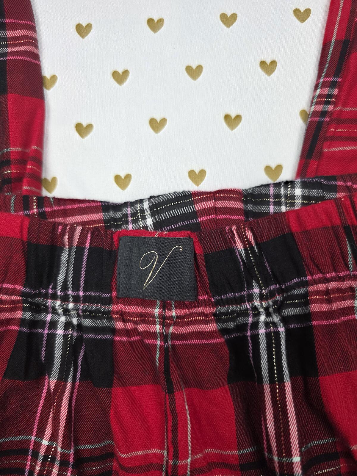 Victorias Secret Plaid Red Tapered Sleep Pants Pajama Bottoms PJ Pockets MEDIUM