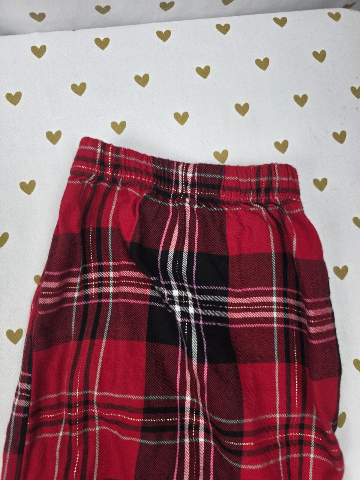 Victorias Secret Plaid Red Tapered Sleep Pants Pajama Bottoms PJ Pockets MEDIUM