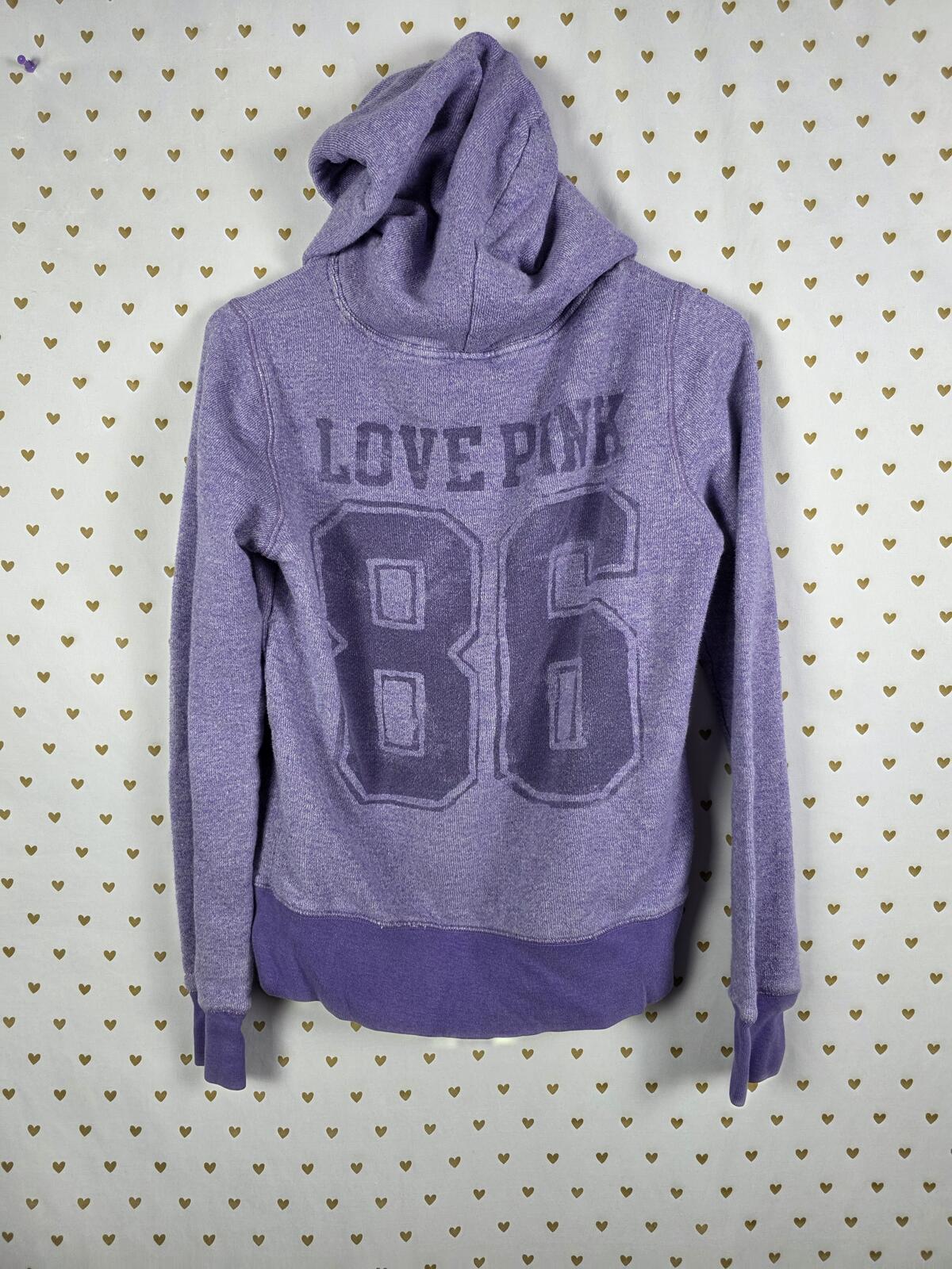Victorias Secret Pink Vintage Purple Sweats Hoodie Jacket 86 LOVE Set MEDIUM SM