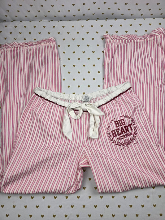 Victorias Secret PINK Vintage Ruffled STRIPED Pajama Pants y2k '08 MEDIUM Lounge