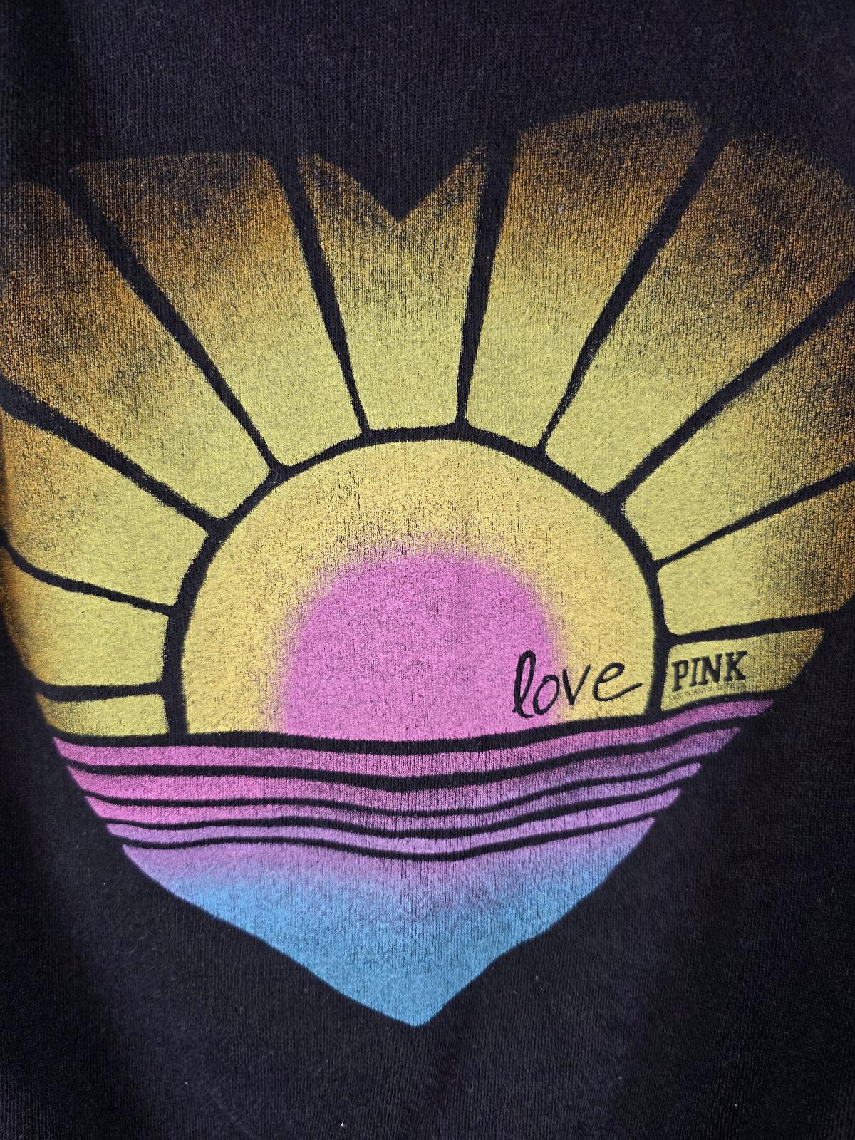 Victorias Secret Pink FULL ZIP Heart Sunshine Logo Vintage y2k XS
