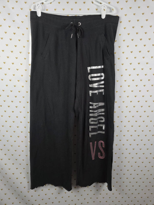 Victorias Secret LOVE ANGEL VS Bling Sweats Sweatpants MEDIUM Flare Black