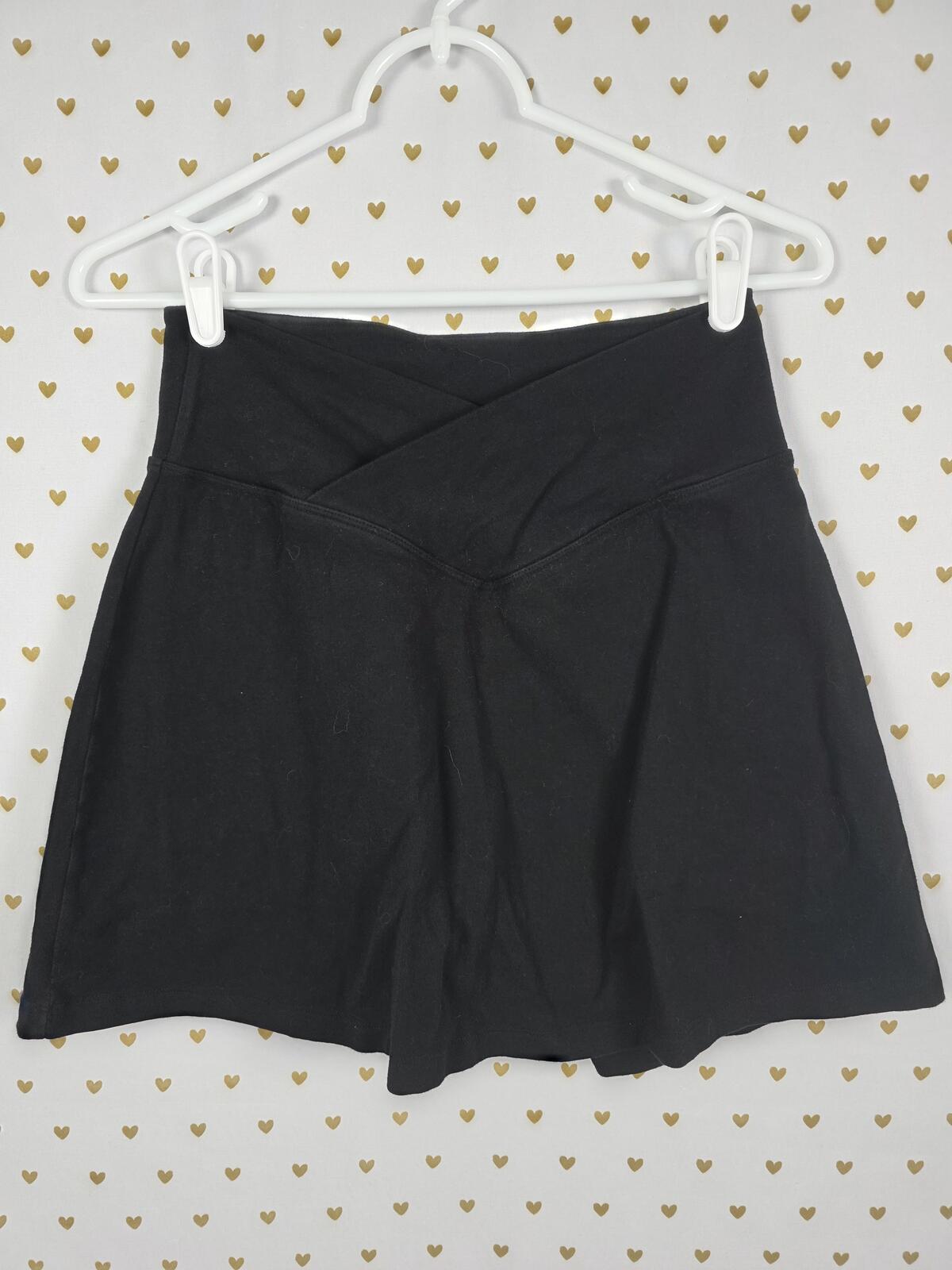 Victoria's Secret PINK Cross Front Skirt SKORTS Shorts Black Medium