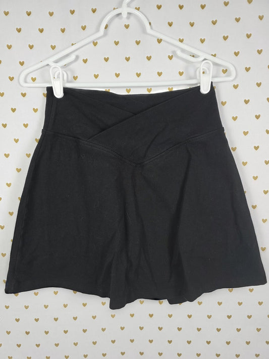 Victoria's Secret PINK Cross Front Skirt SKORTS Shorts Black Medium