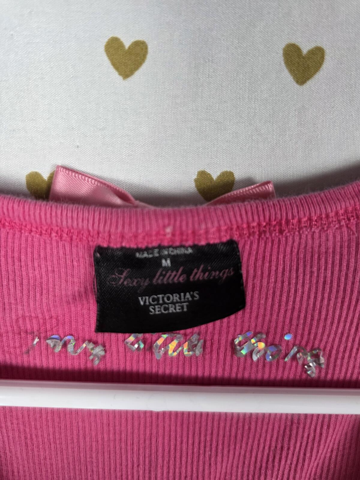 Victorias Secret SEXY LITTLE THINGS Vintage KISS ME Tank Top MEDIUM Bling