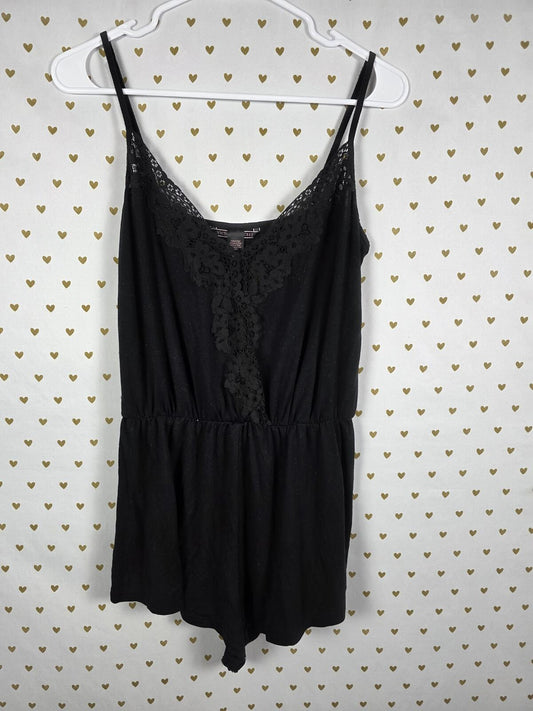 Victorias Secret Super Soft Black Sleep Romper Tank Top Shorts Outfit MEDIUM