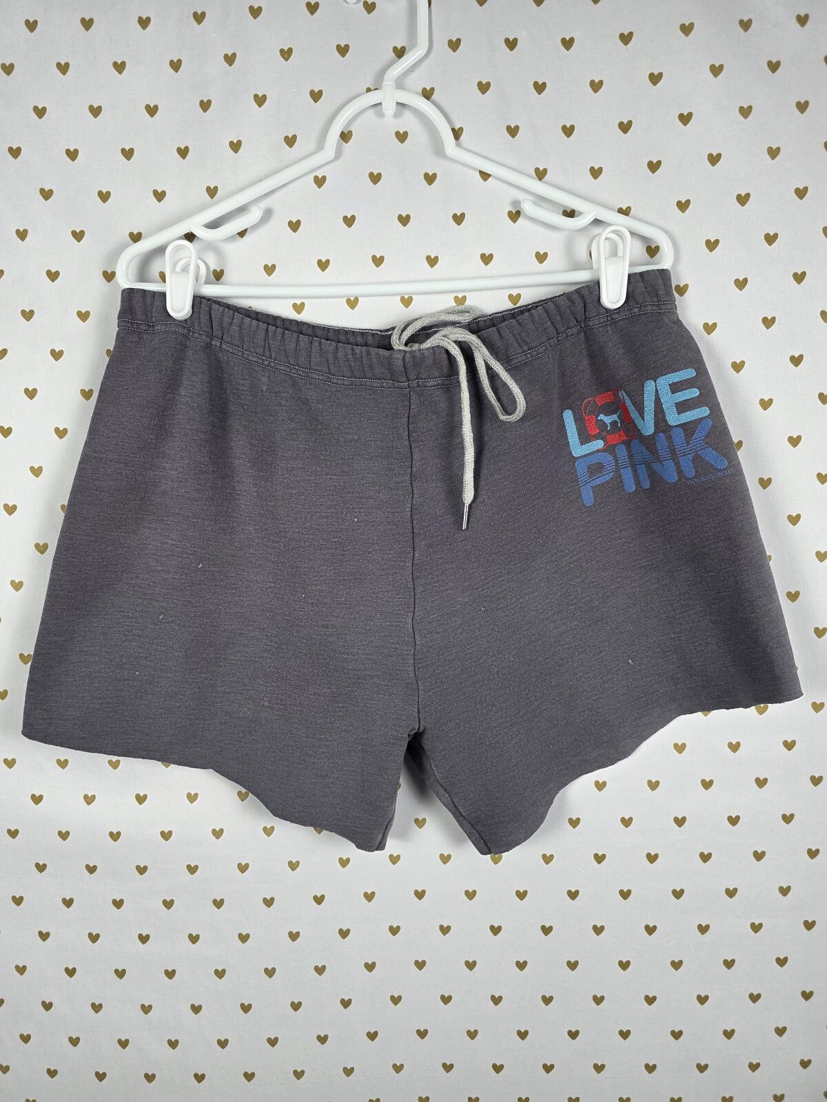 Victorias Secret LOVE PINK Grey Lifeguard Sweat Shorts VINTAGE Sweats Medium