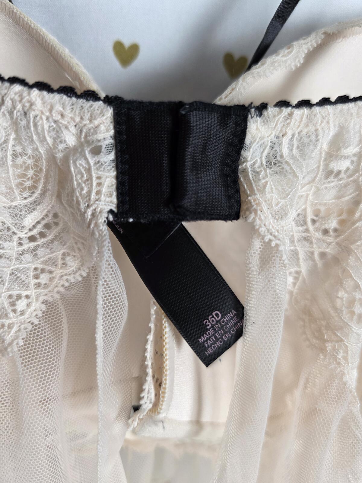Victorias Secret Strappy Sheer Caged Push Up Babydoll Nightie Lingerie 36D