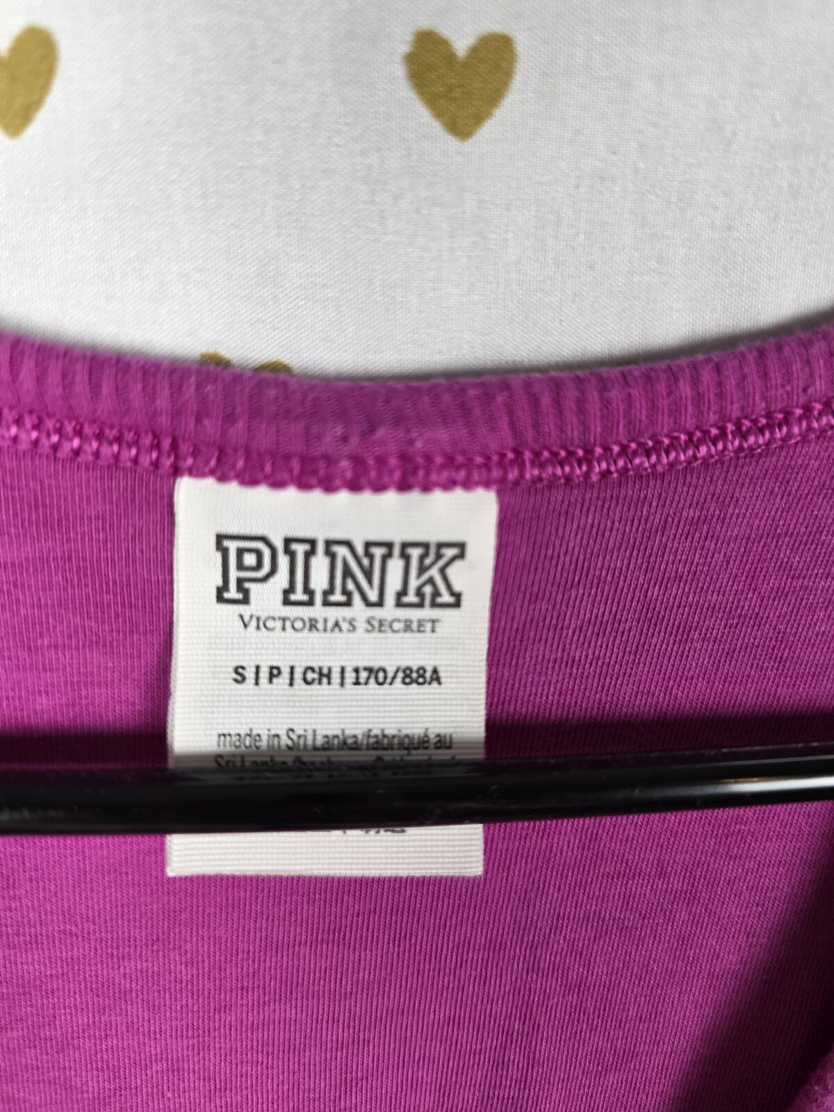 Victorias Secret PINK Striped Textured shelf Bra Tank Top Purple SMALL
