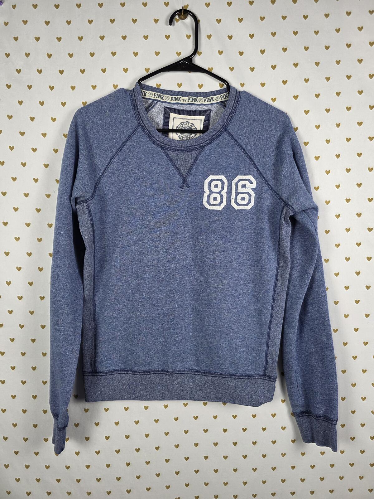 Victorias Secret Pink Vintage y2K UNIVERSITY 86 Crew Sweater SMALL