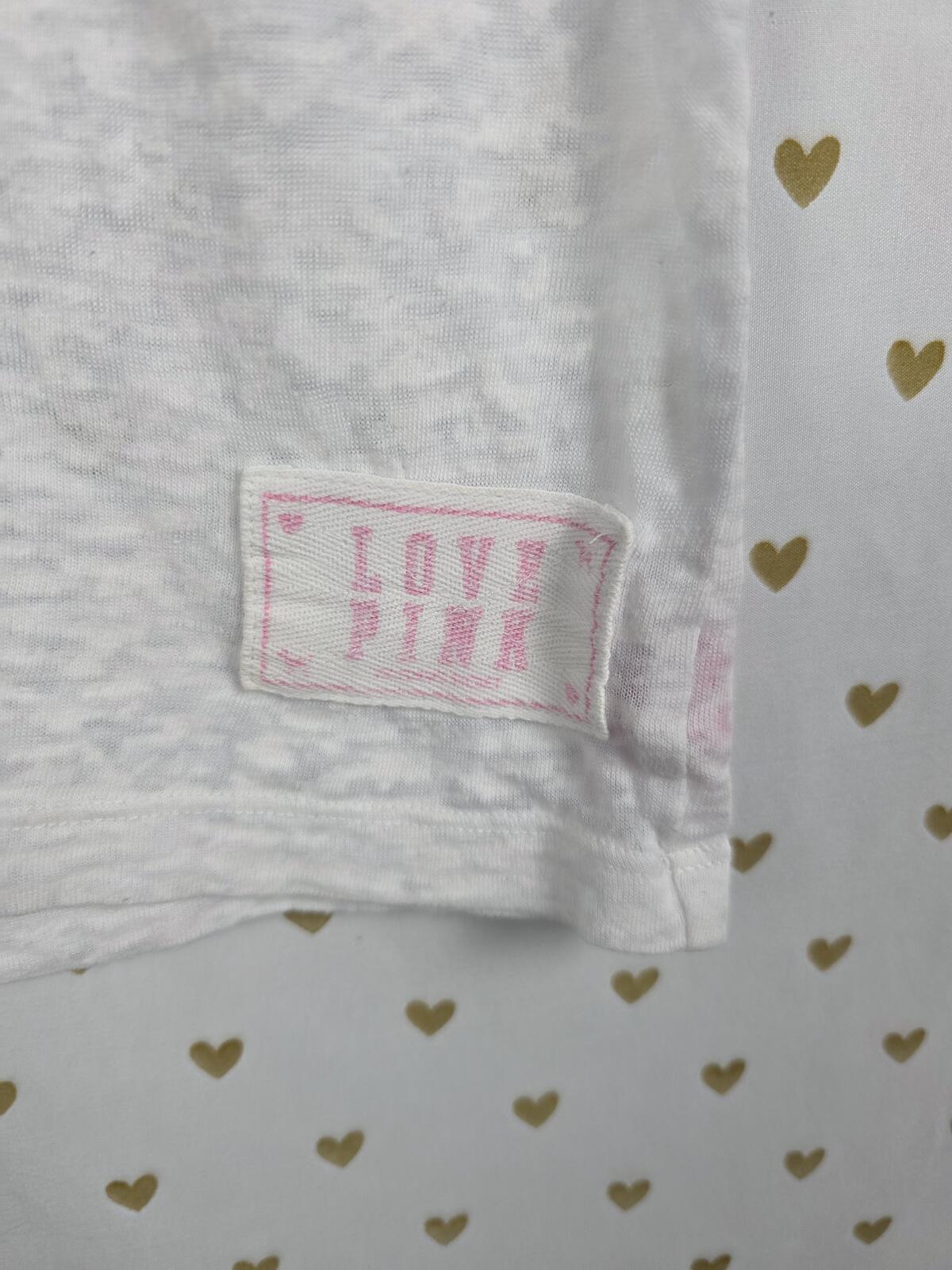 Victorias Secret PINK VINTAGE y2k Semi Sheer TEAM Tee Shirt HOT Large Cotton 06