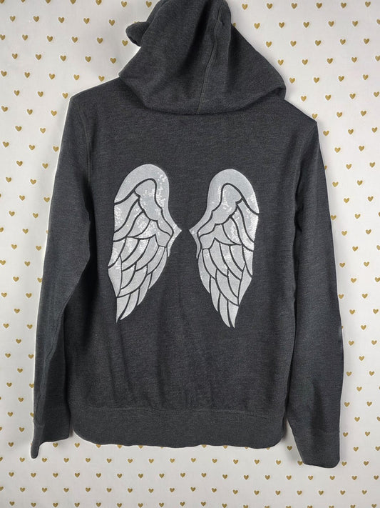 Victorias Secret  BLING WINGS Hoodie Jacket Full ZIp Jacket Sequined MEDIUM