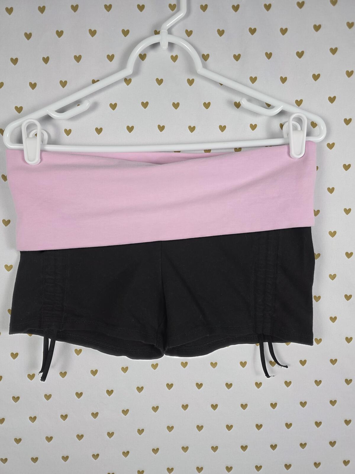 Victoria's Secret LOVE PINK Ruched Side Booty Shorts Yoga FOLDOVER y2k Vintage M
