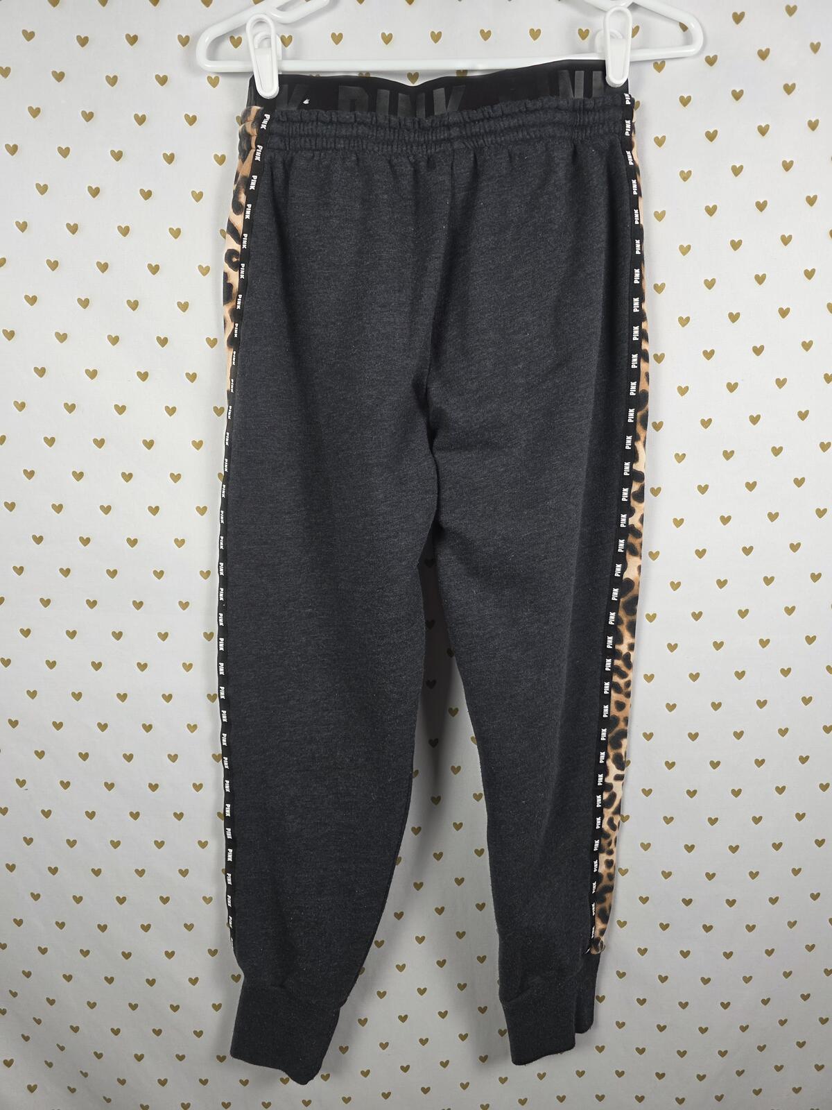 Victorias Secret PINK Leopard Cheetah Stripe Sweats Joggers Tapered Sweatpants S