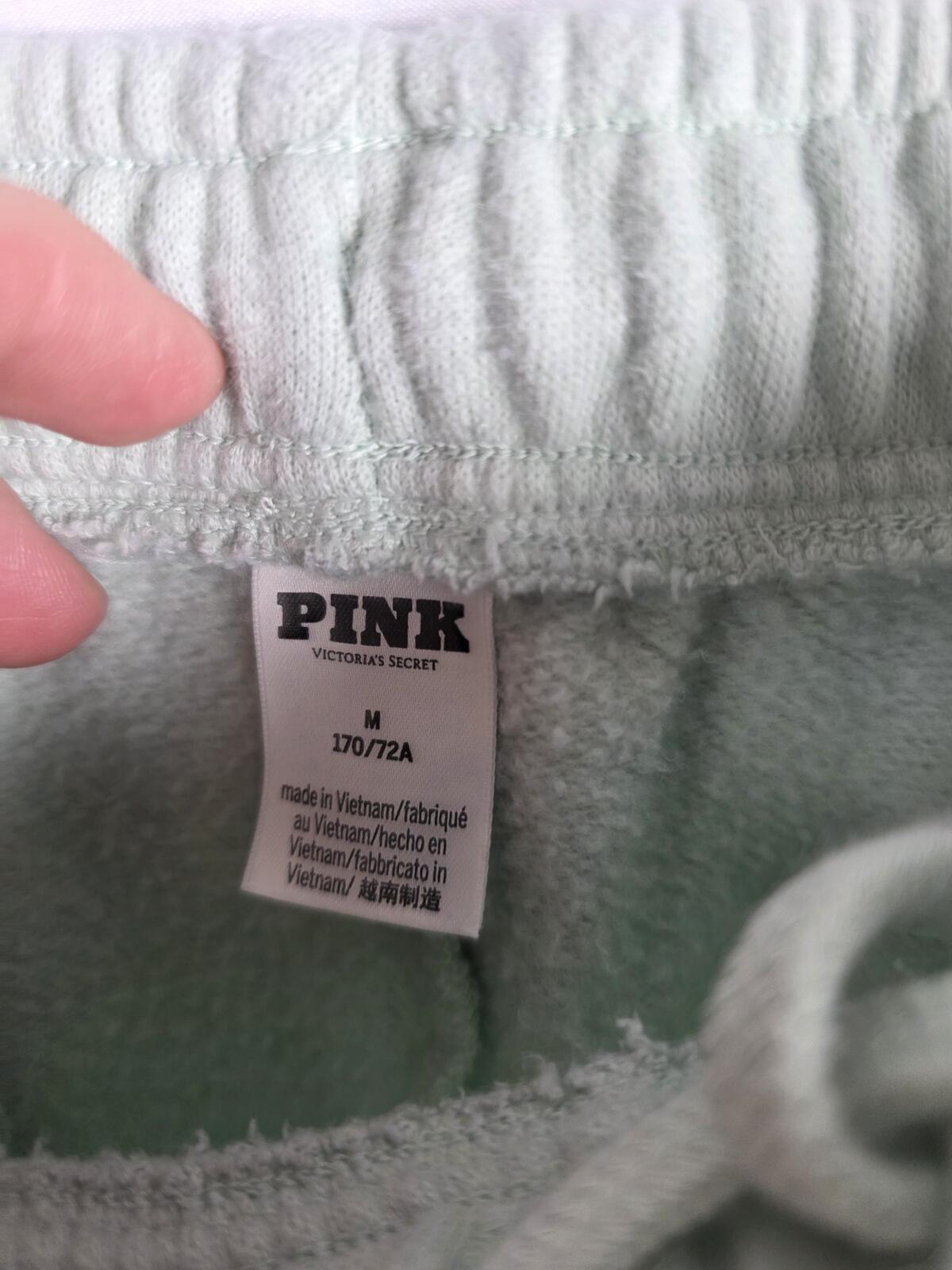 Victorias Secret PINK 2PC Mint Green Set Sweater Joggers Sweatpants med Large