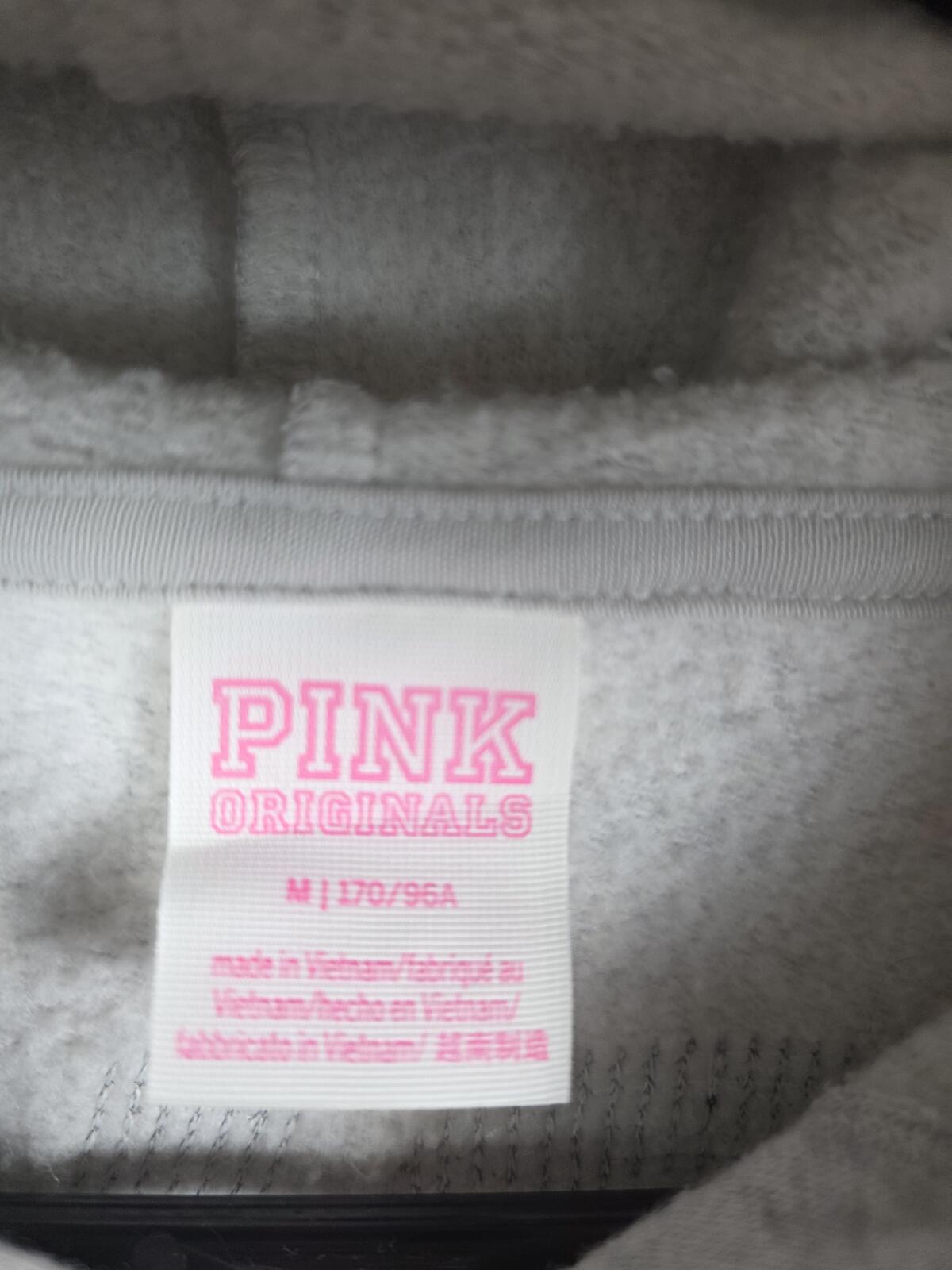 Victorias Secret Pink BLING SEQUINED Campus Originals GLITTER Full Zip Hoodie M