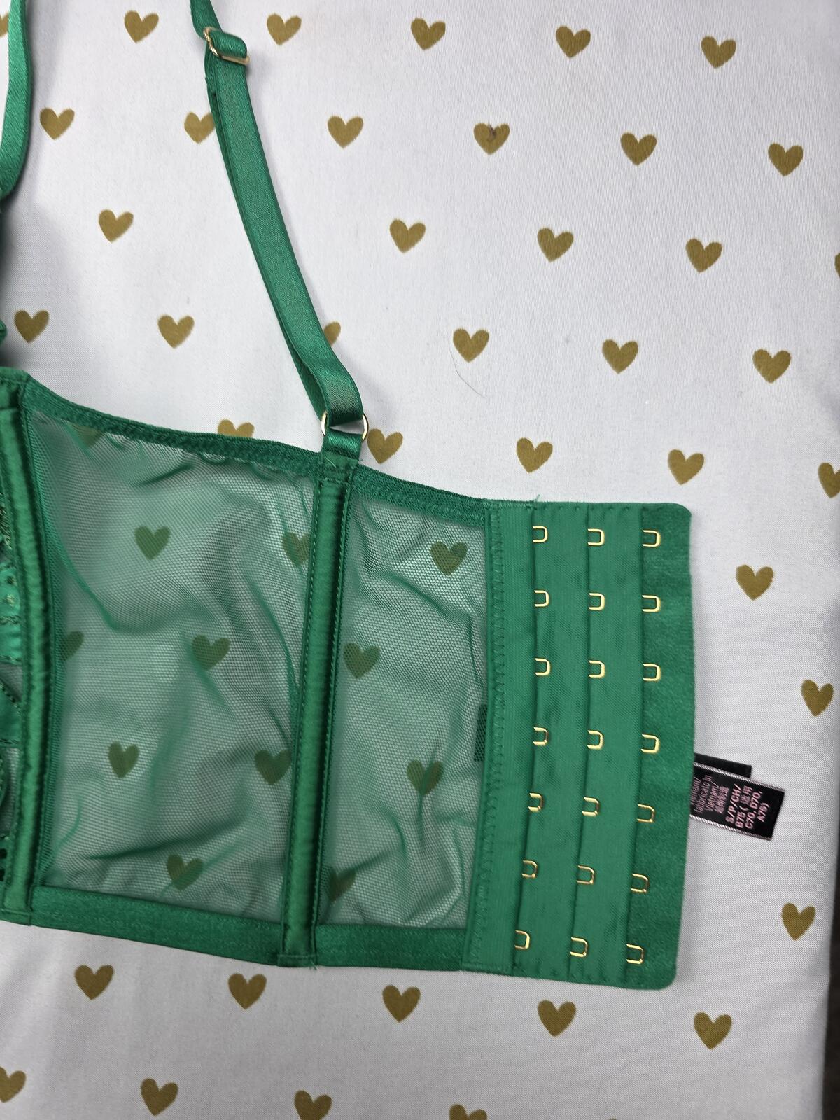 Victoria’s Secret Very Sexy Applique Green Glam Embroidery Corset top SMALL