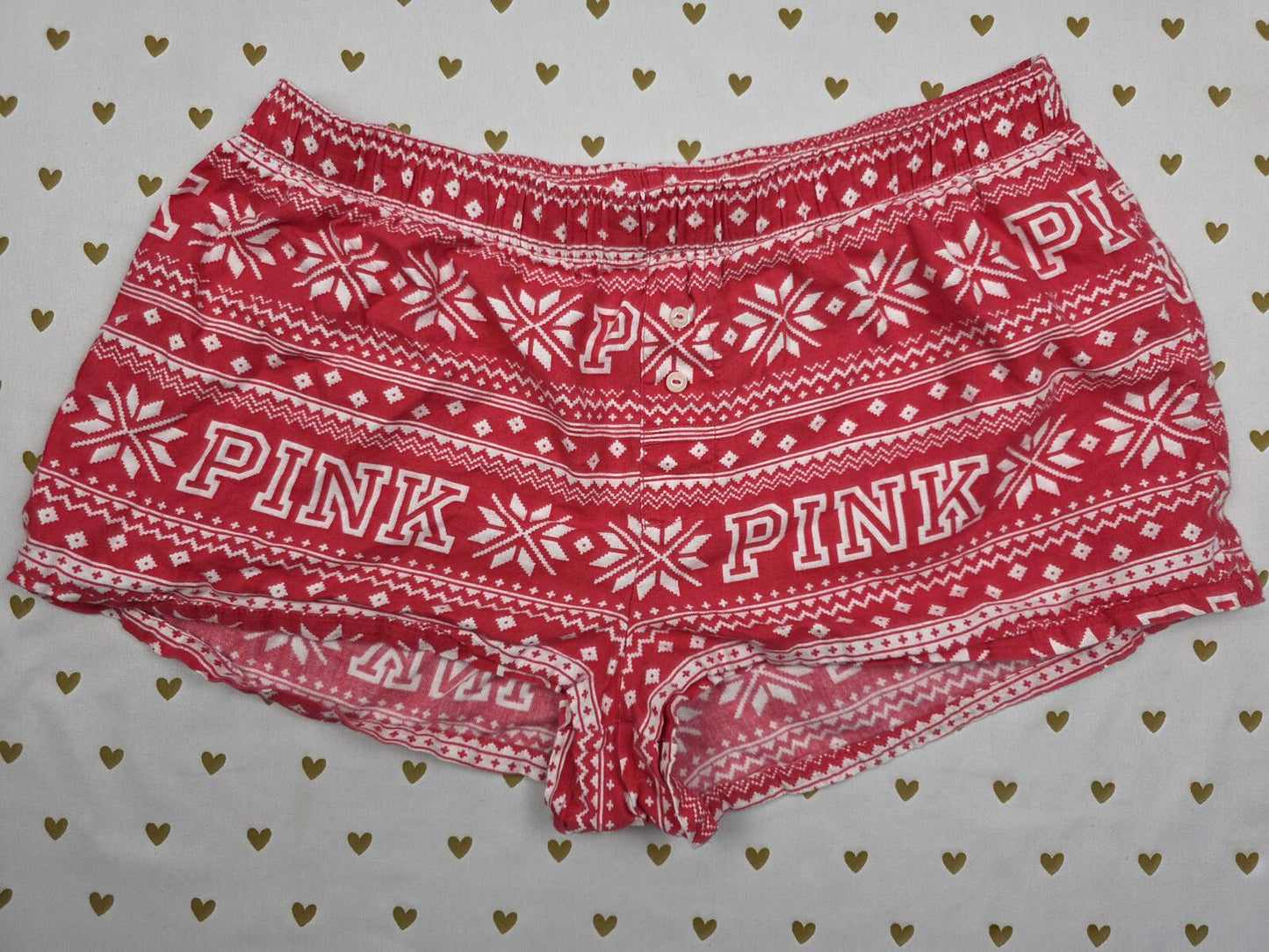 Victorias Secret PINK RED I ONLY SLEEP IN  Sleep Shorts Boxers Pajama Bottoms XS