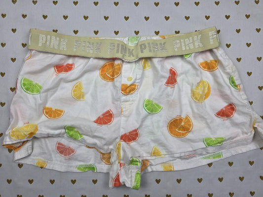 Victorias Secret PINK Fruit SIlky Small  Sleep Shorts Boxers Pajama Bottoms