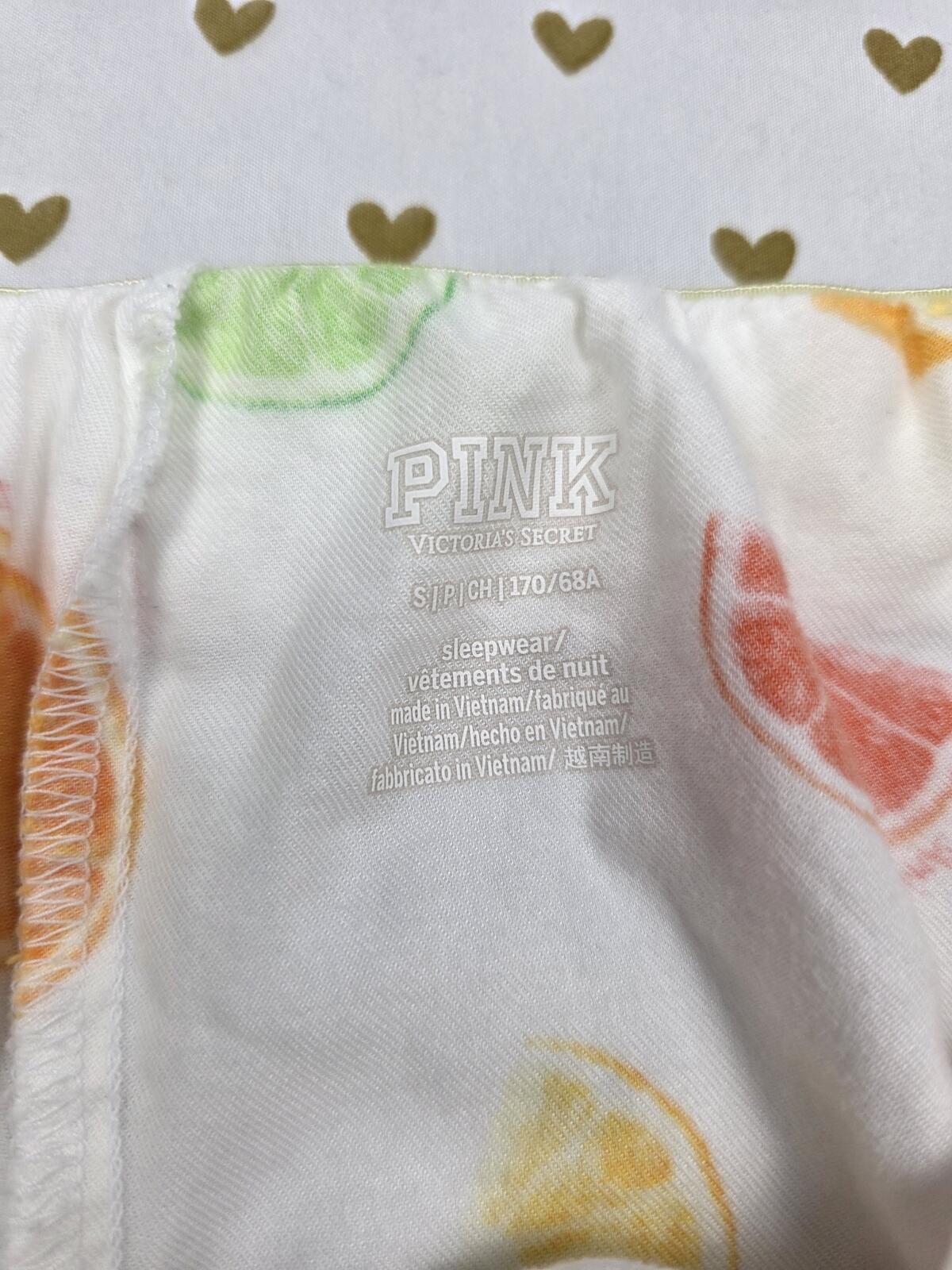 Victorias Secret PINK Fruit SIlky Small  Sleep Shorts Boxers Pajama Bottoms