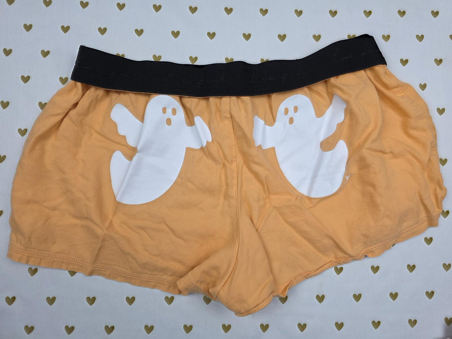 Victorias Secret PINK HALLOWEEN GHOSTS SMALL Sleep Shorts Boxers Pajama Bottoms