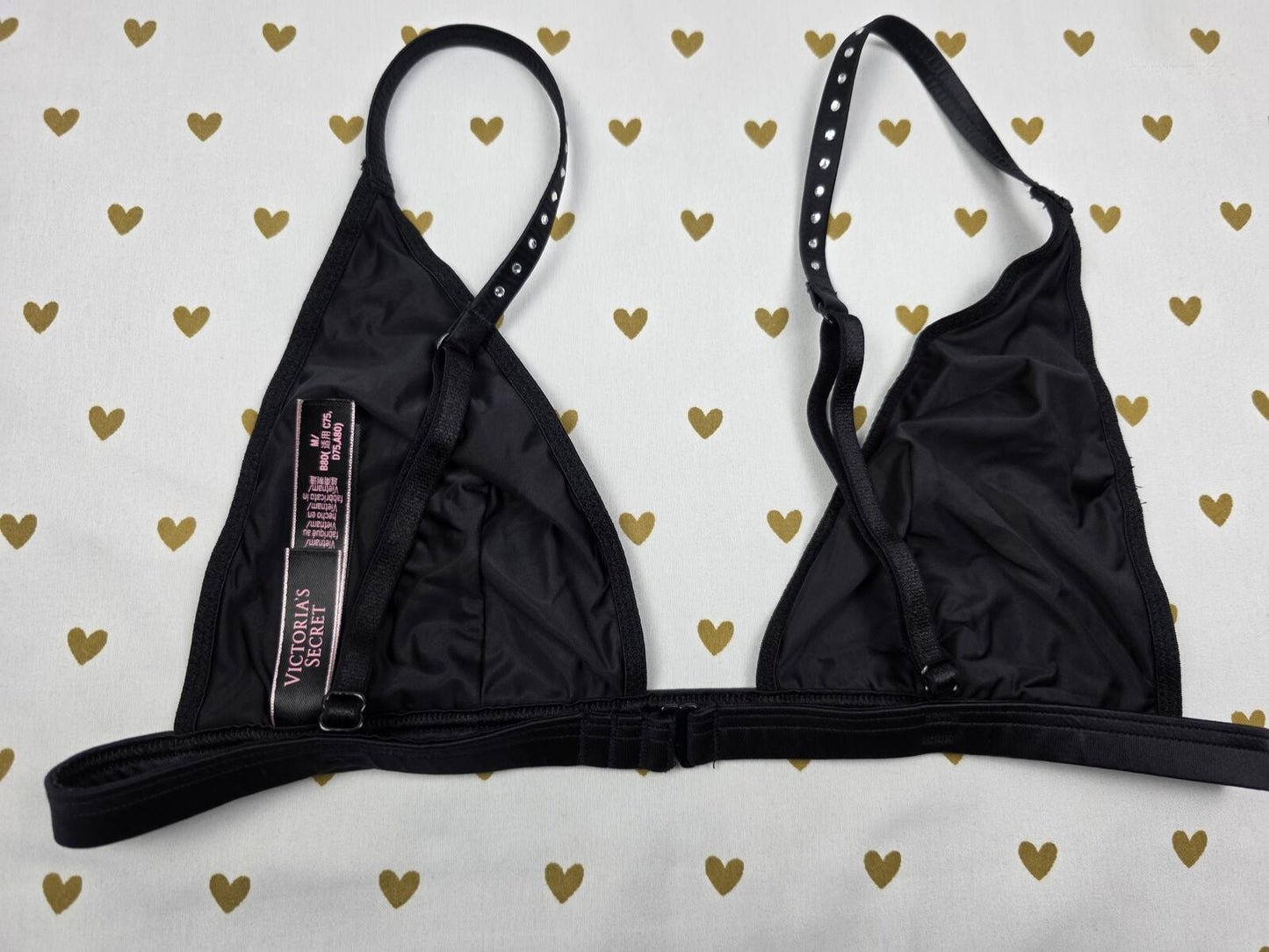 Victorias Secret Sexy BLING studded satin Bralette Bra Top Tank MEDIUM