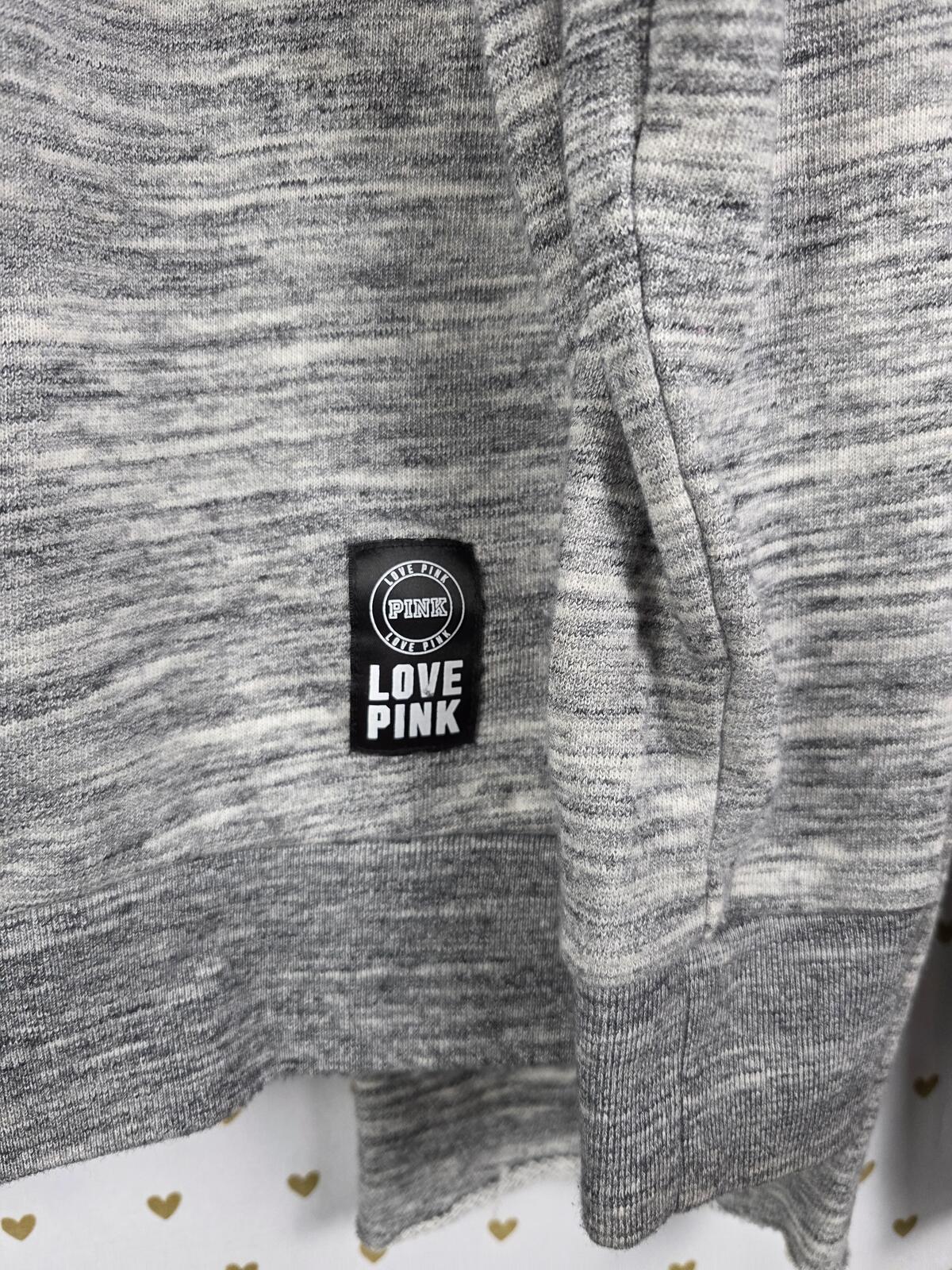 Victorias Secret PINK 2pc SET Joggers Slouchy Sweater Top Small Grey