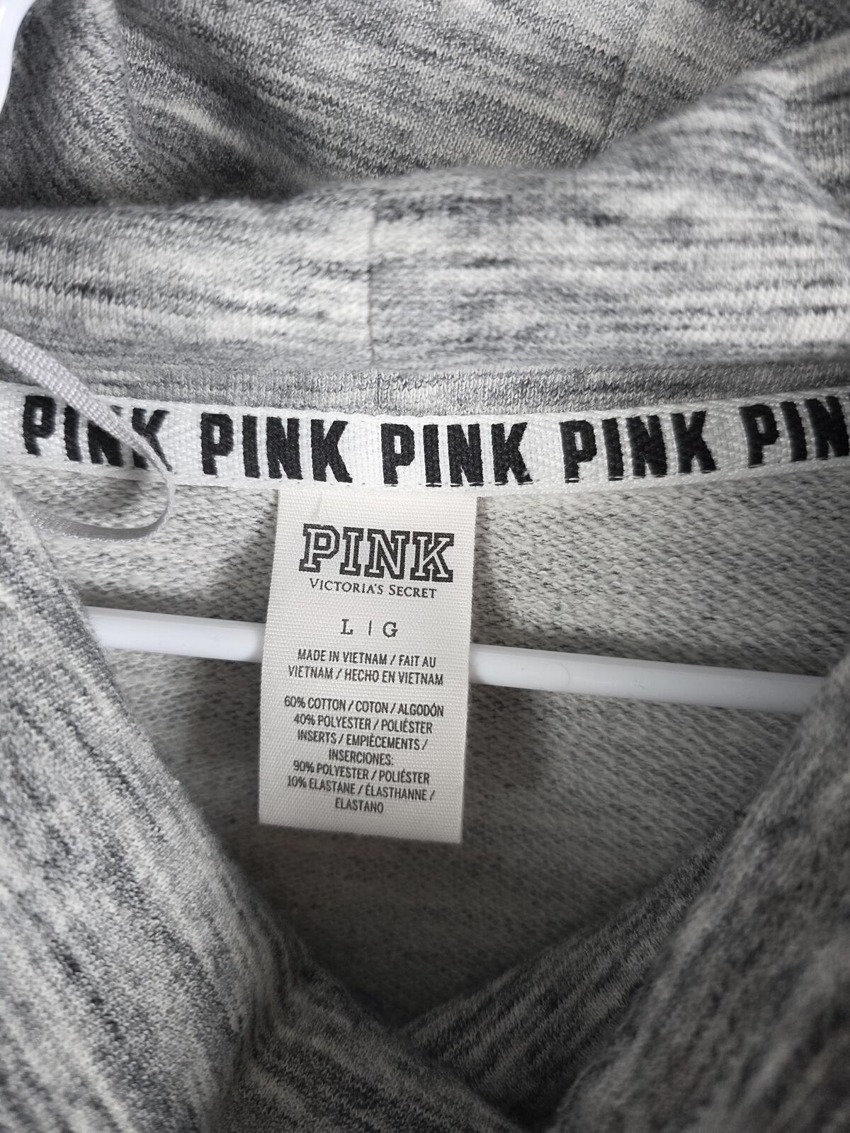 Victorias Secret PINK 2pc SET Joggers Slouchy Sweater Top Small Grey