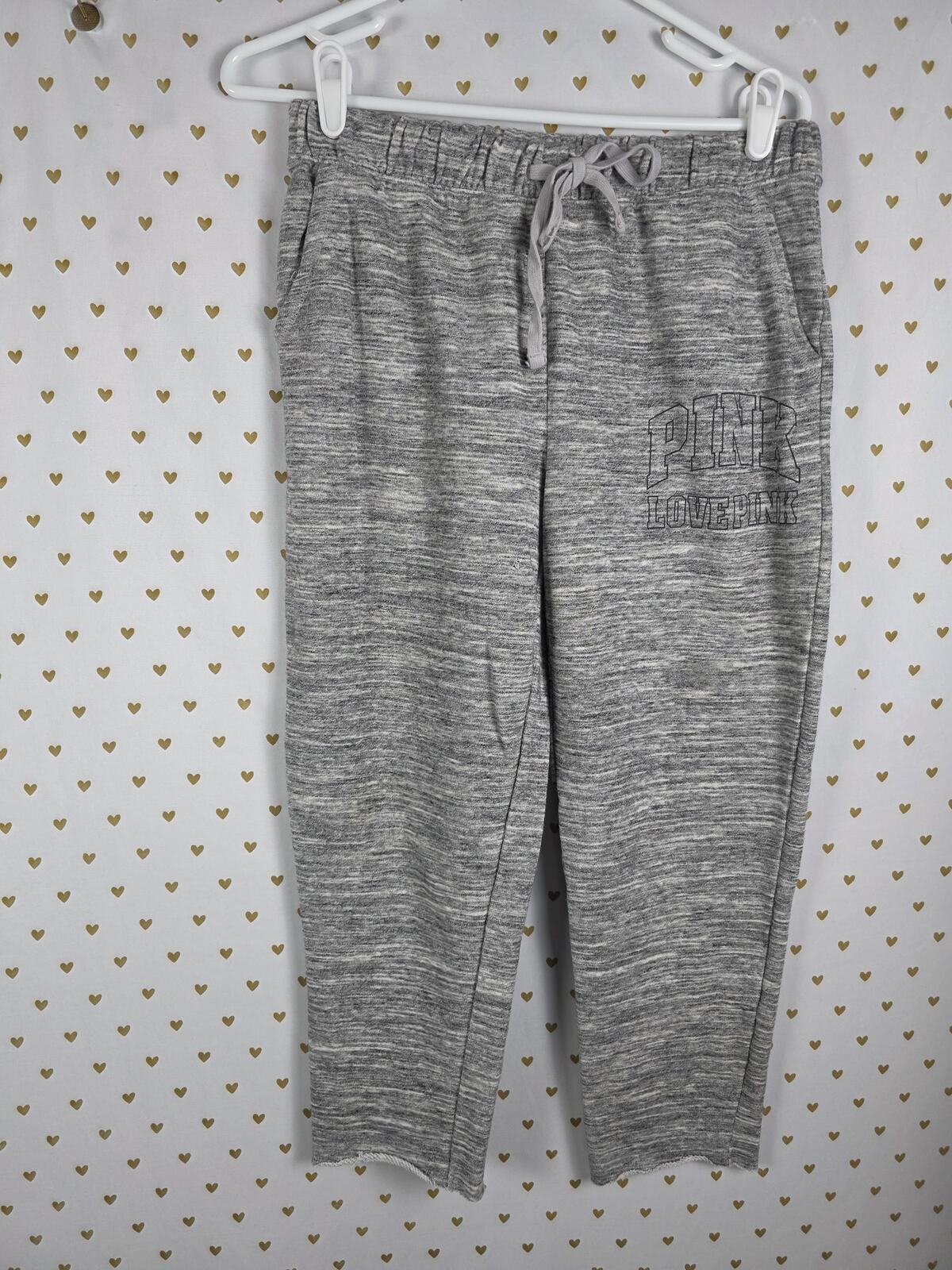 Victorias Secret PINK 2pc SET Joggers Slouchy Sweater Top Small Grey