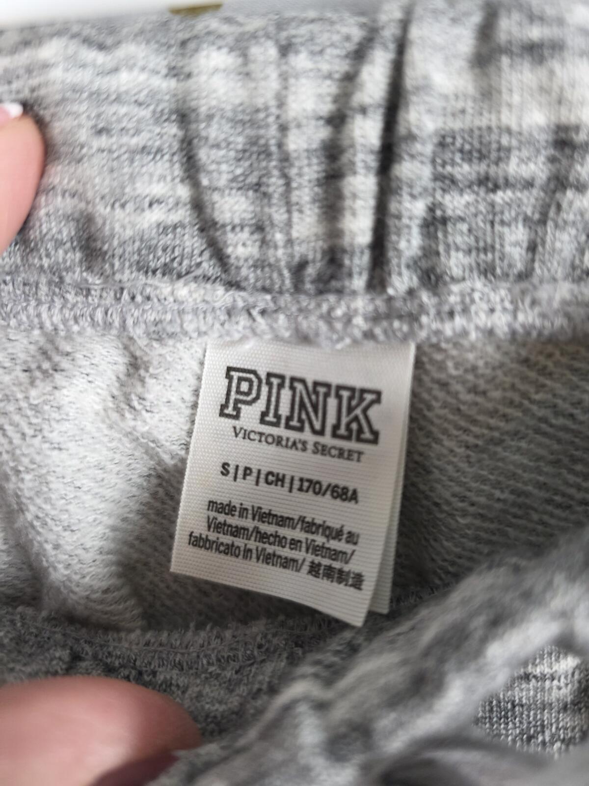 Victorias Secret PINK 2pc SET Joggers Slouchy Sweater Top Small Grey