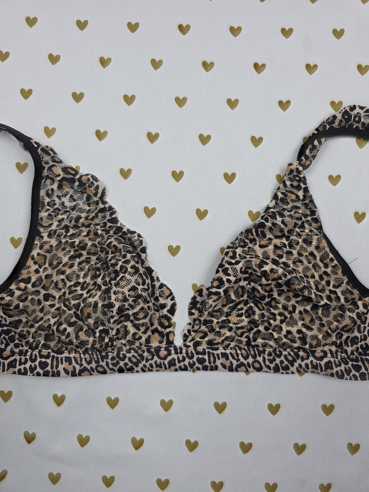 Victorias Secret Pink Animal print Leopard Small Bralette Bra Top Tank