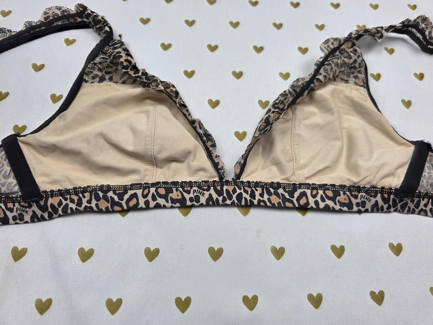 Victorias Secret Pink Animal print Leopard Small Bralette Bra Top Tank