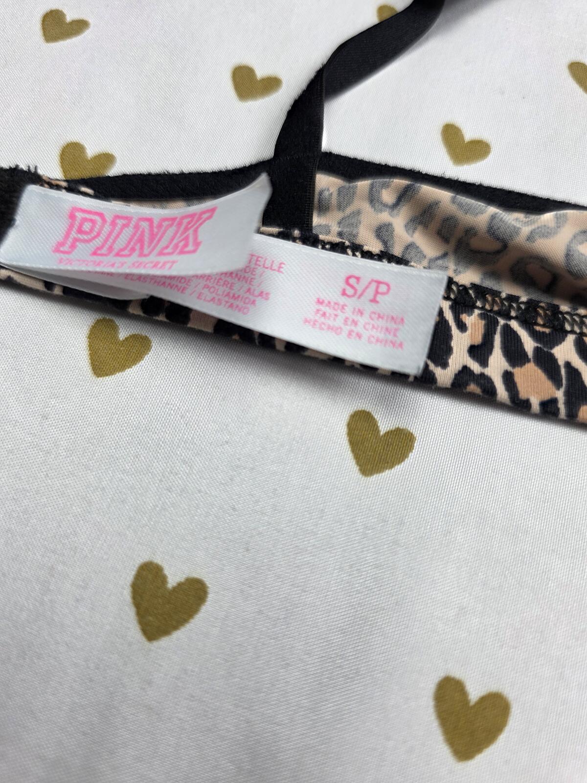 Victorias Secret Pink Animal print Leopard Small Bralette Bra Top Tank