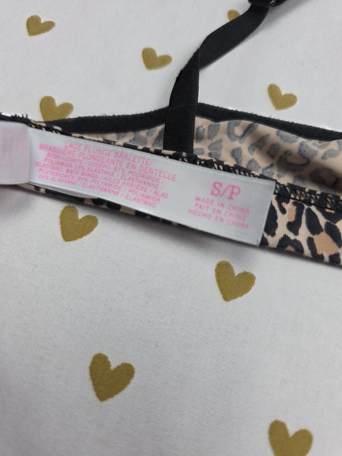 Victorias Secret Pink Animal print Leopard Small Bralette Bra Top Tank