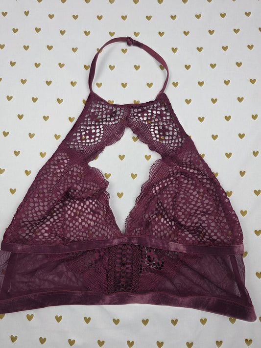 Victorias Secret Lace Sexy High Line Choker Bralette Bra Top Tank Unlined XL