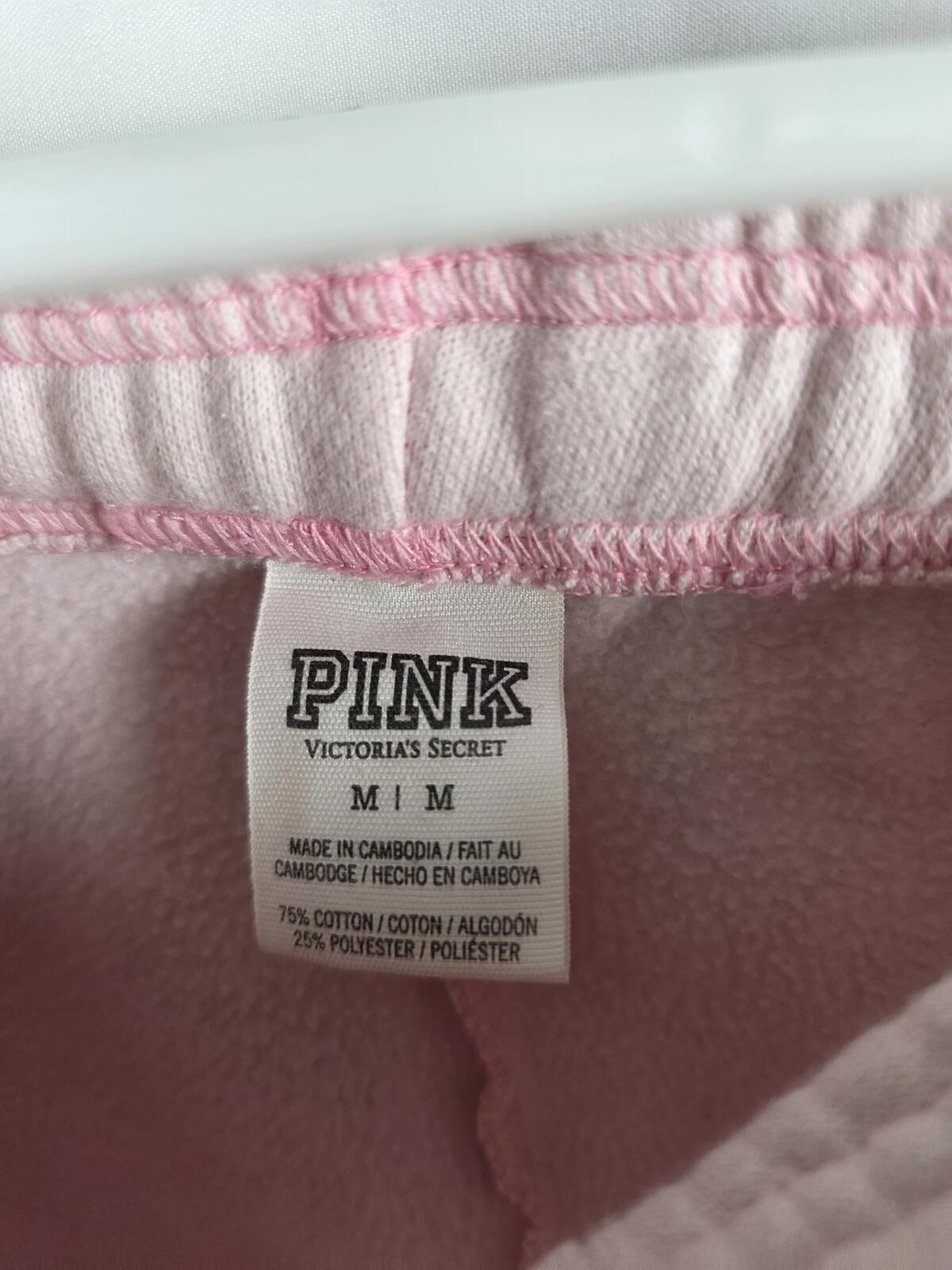 Victorias Secret PINK LOVE Heart Logo Sweatpants Joggers Sweats MEDIUM