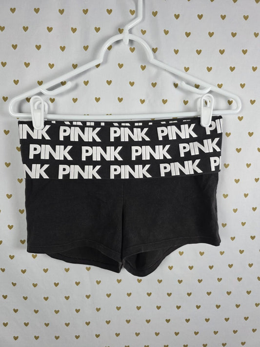 Victorias Secret PINK Logo Vintage FOLDOVER Yoga Shorts Small Y2k