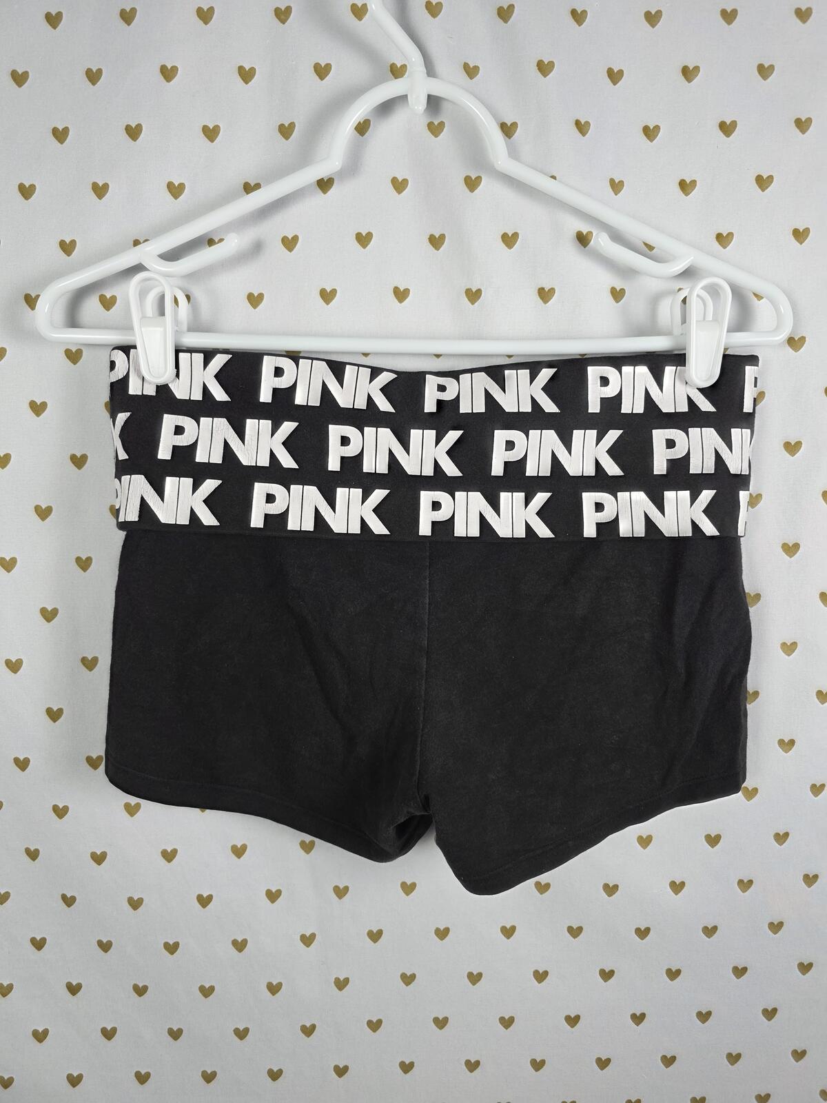 Victorias Secret PINK Logo Vintage FOLDOVER Yoga Shorts Small Y2k