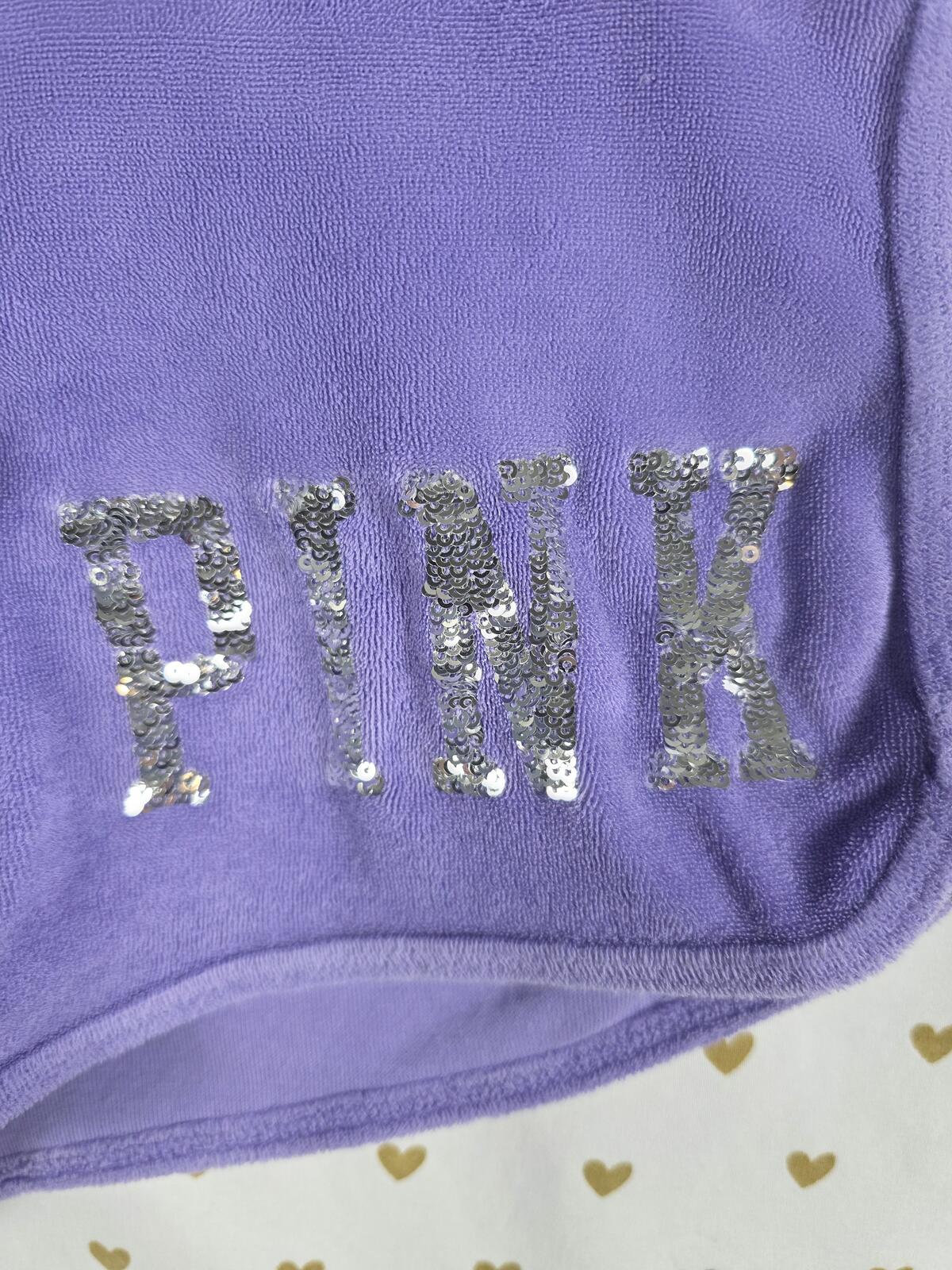 Victorias Secret PINK  BLING vintage Rare Purple Sequined VELOUR Shorts xs