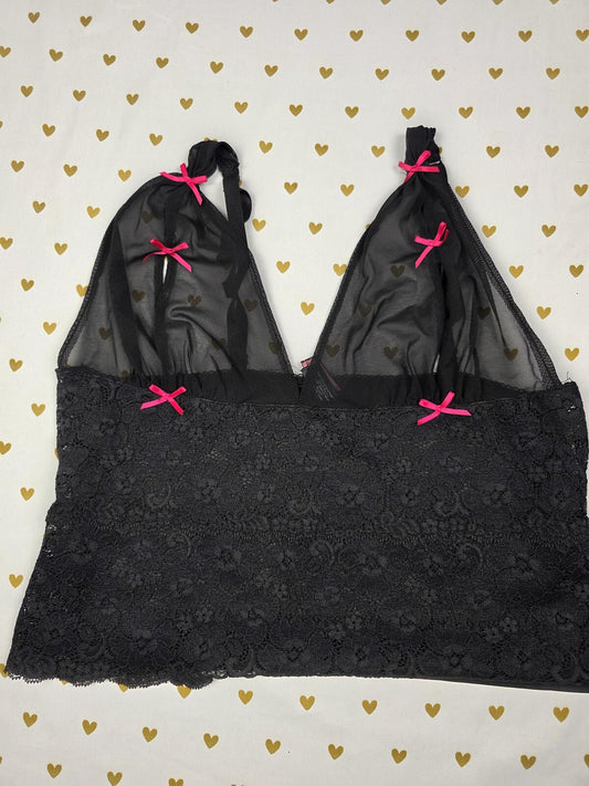 Victorias Secret SEXY LITTLE THINGS Peek A Boo Tank Top Babydoll Sheer MEDIUM