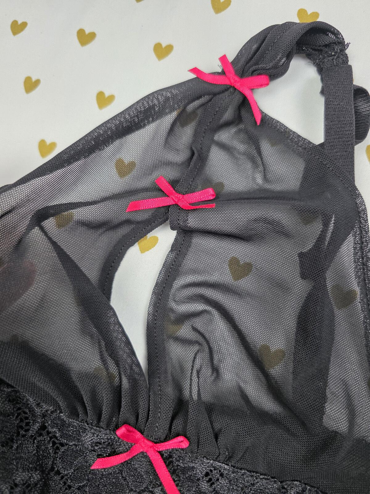 Victorias Secret SEXY LITTLE THINGS Peek A Boo Tank Top Babydoll Sheer MEDIUM