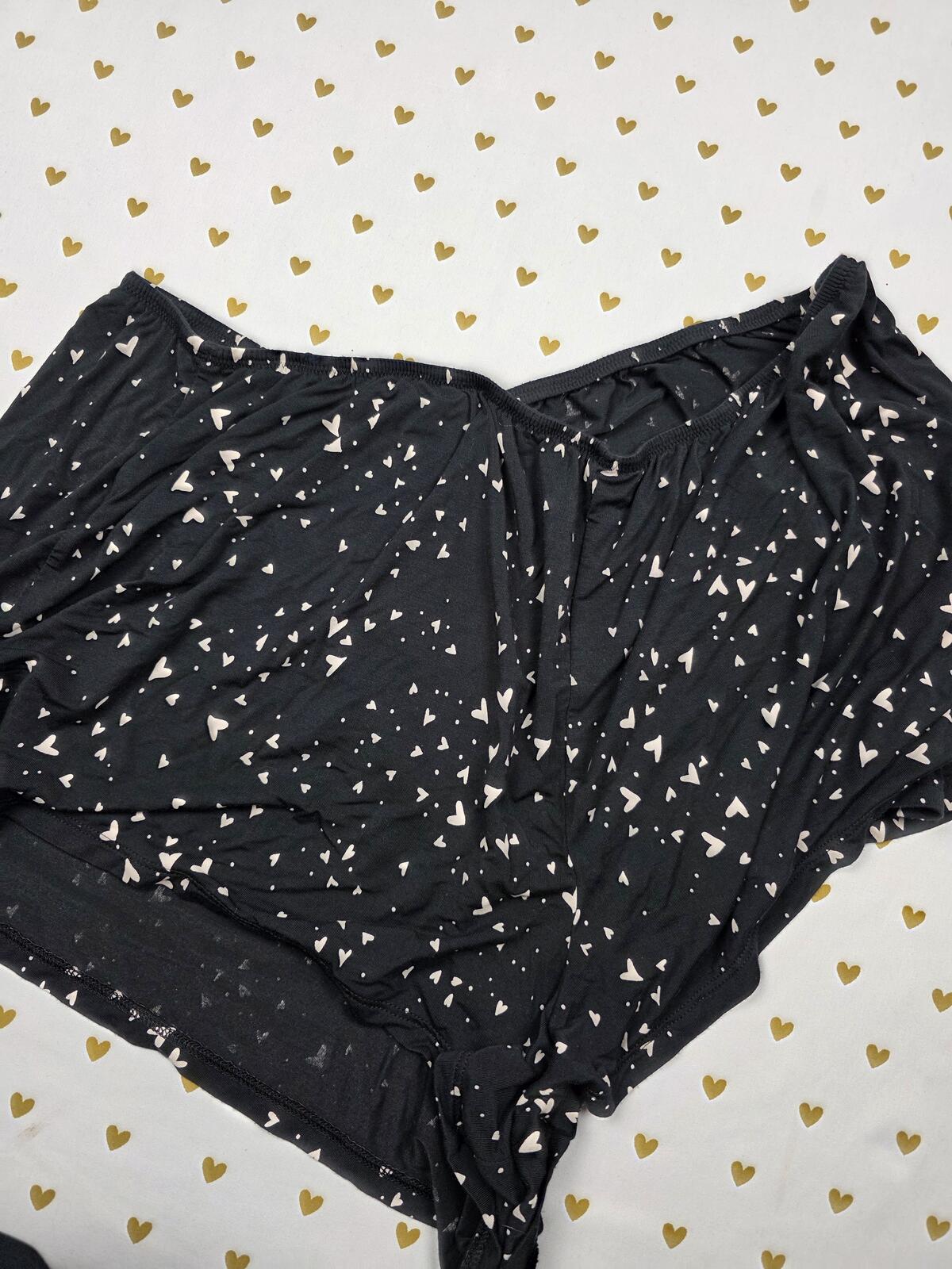 Victorias Secret Soft Comfy Heart Pajama Sleep PJ 2pc SET Tank Shorts XL