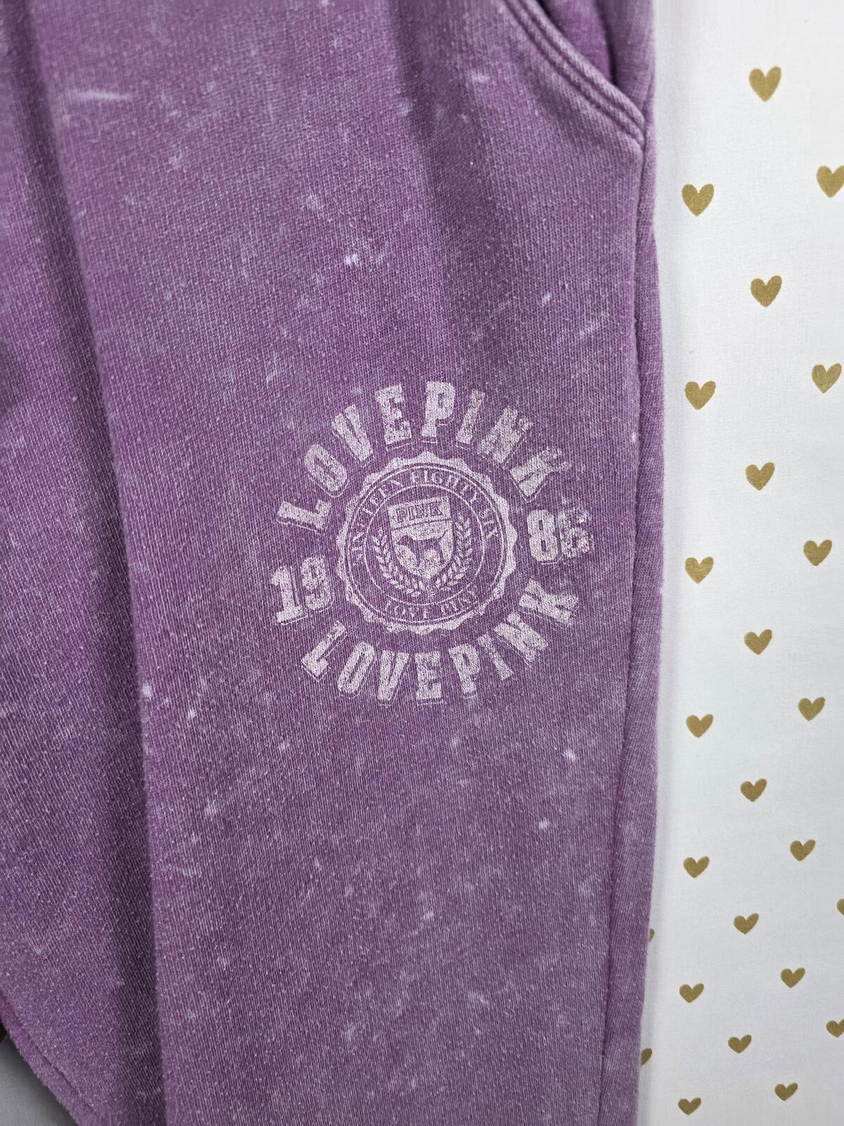 Victorias Secret PINK Purple Vintage Style Joggers Sweatpants Large